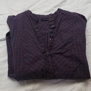 Half button plaid